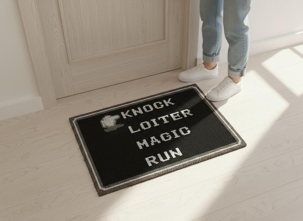 RPG Menu Coir Doormat, Funny Gamer Welcome Mat