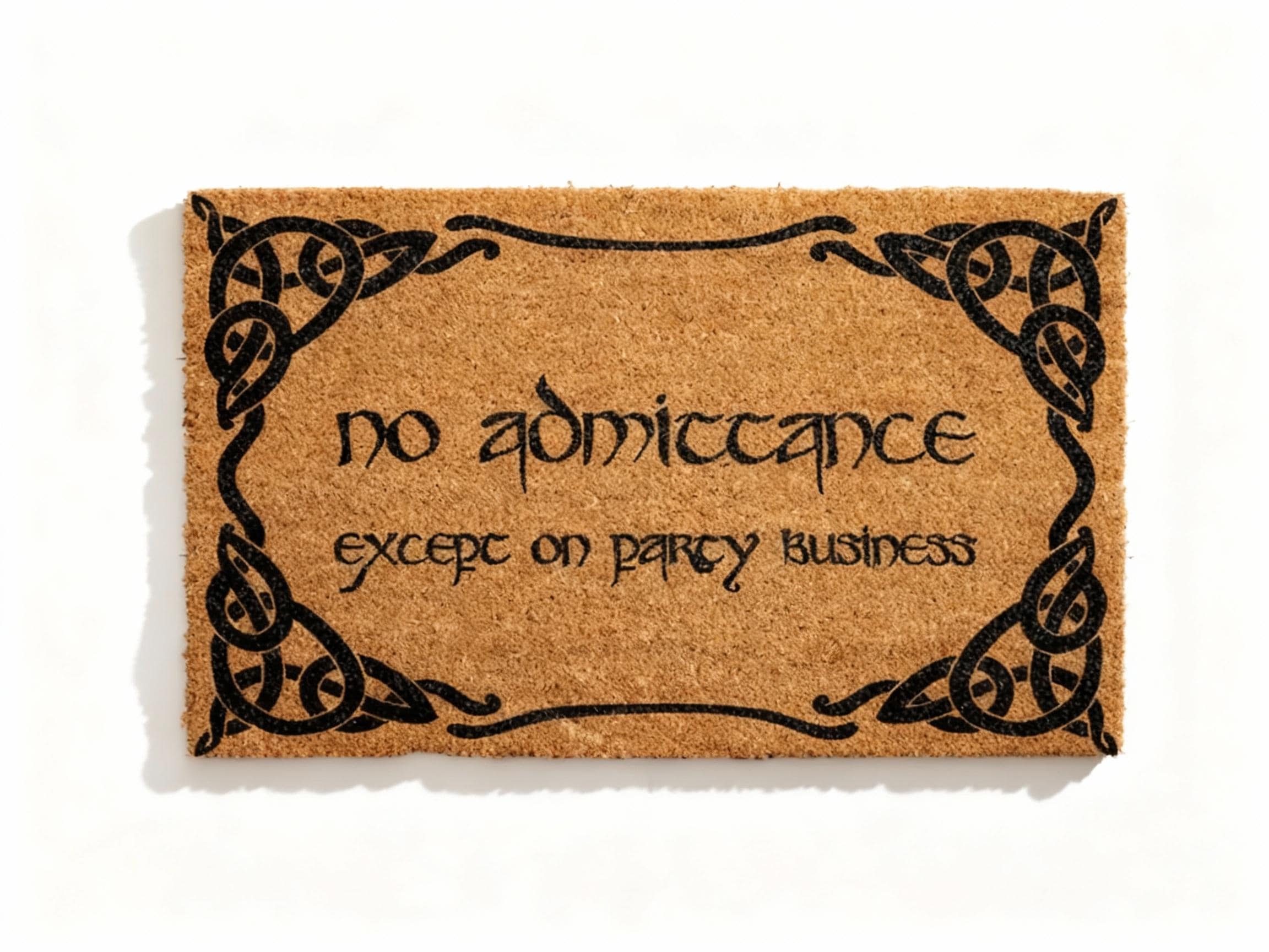 No Admittance Except On Party Business Doormat, Lord of the Rings Welcome Mat, Hobbit Door Mat, Funny Nerd Gift, LOTR Home Decor, Nerdy Gift
