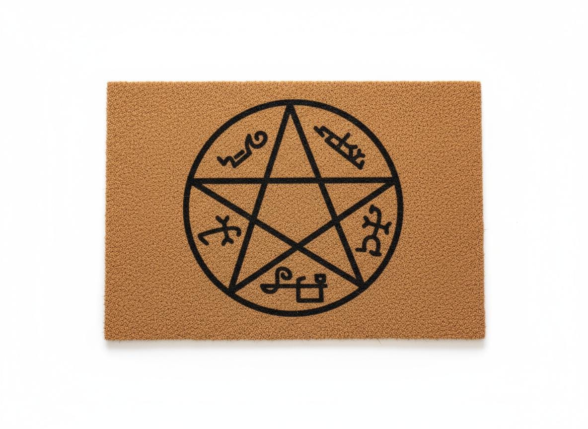 Devil's Trap Coir Doormat – Supernatural Pentagram Welcome Mat