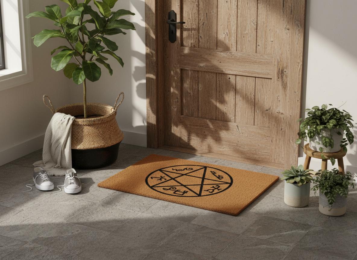 Devil's Trap Coir Doormat – Supernatural Pentagram Welcome Mat