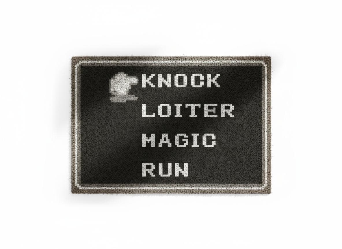RPG Menu Coir Doormat, Funny Gamer Welcome Mat
