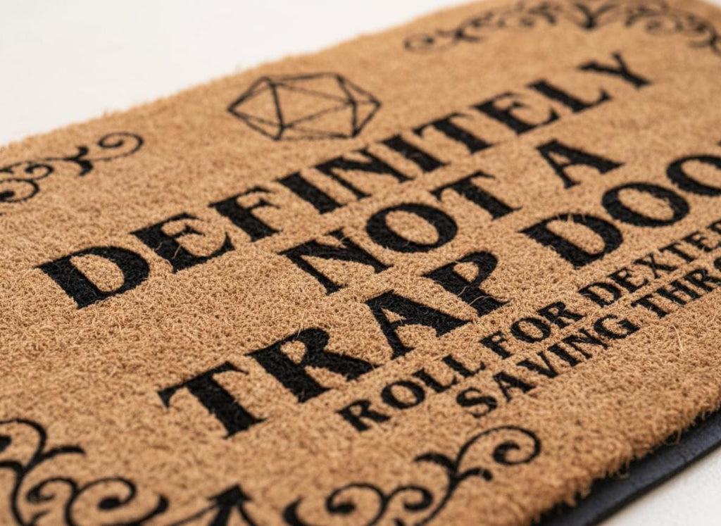 Funny D&D Doormat, Gamer Welcome Mat, Natural Coir