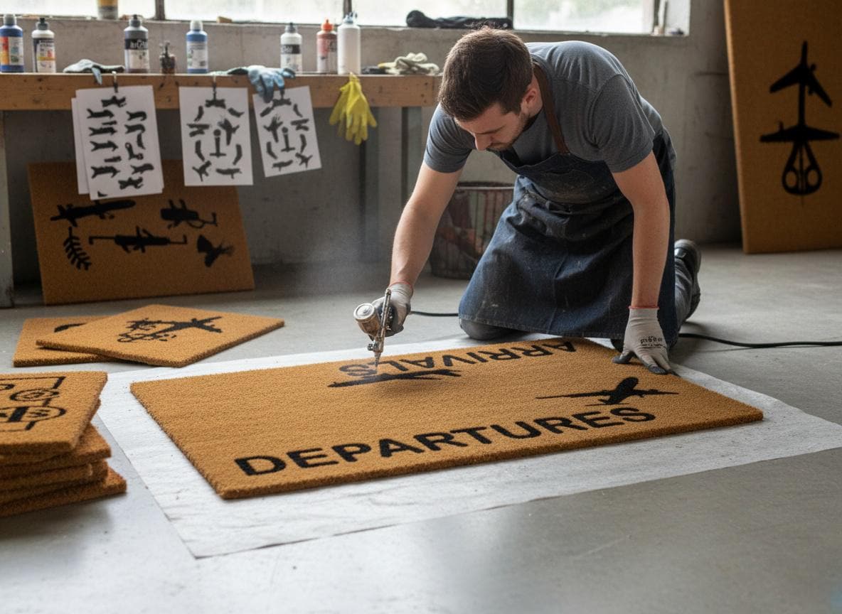 Arrivals & Departures Doormat, Funny Doormat, Airplane Mat, Housewarming Gift