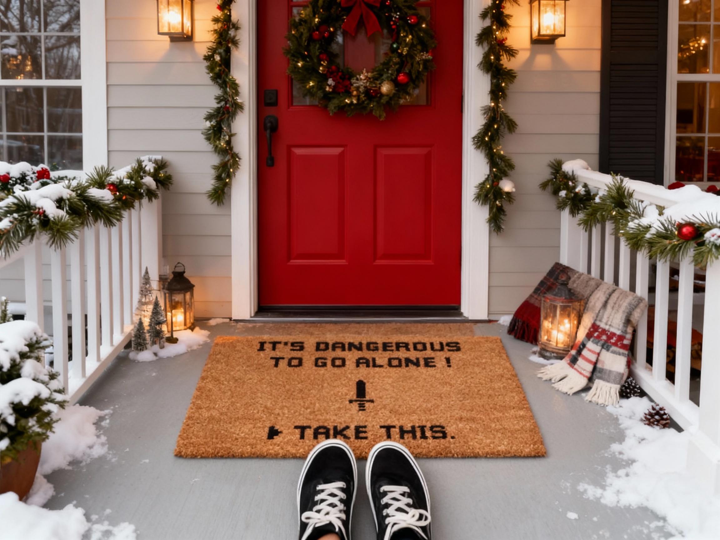 Funny Gamer Doormat, Zelda Inspired Coir Welcome Mat