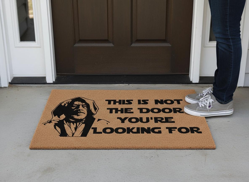 Funny Sci-Fi Doormat - "This Is Not The Door", Geeky Home Decor