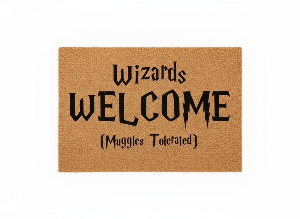 Wizards Welcome Doormat: Funny Movie Home Decor