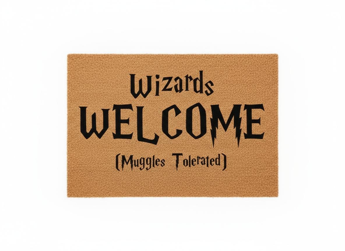 Wizards Welcome Doormat: Funny Movie Home Decor