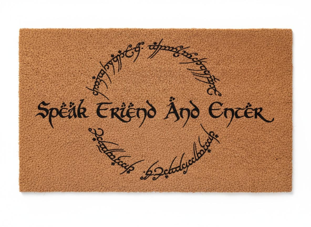Speak Friend and Enter Coir Doormat, Lord of the Rings Decor