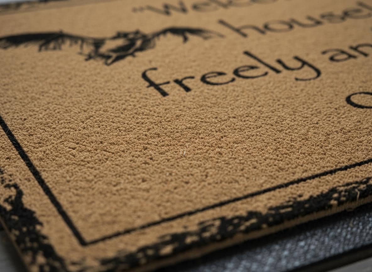 Dracula Quote Doormat – “Welcome to My House” Gothic Vampire Welcome Mat, Vintage Horror Decor, Coir Front Door Rug, Halloween Gift