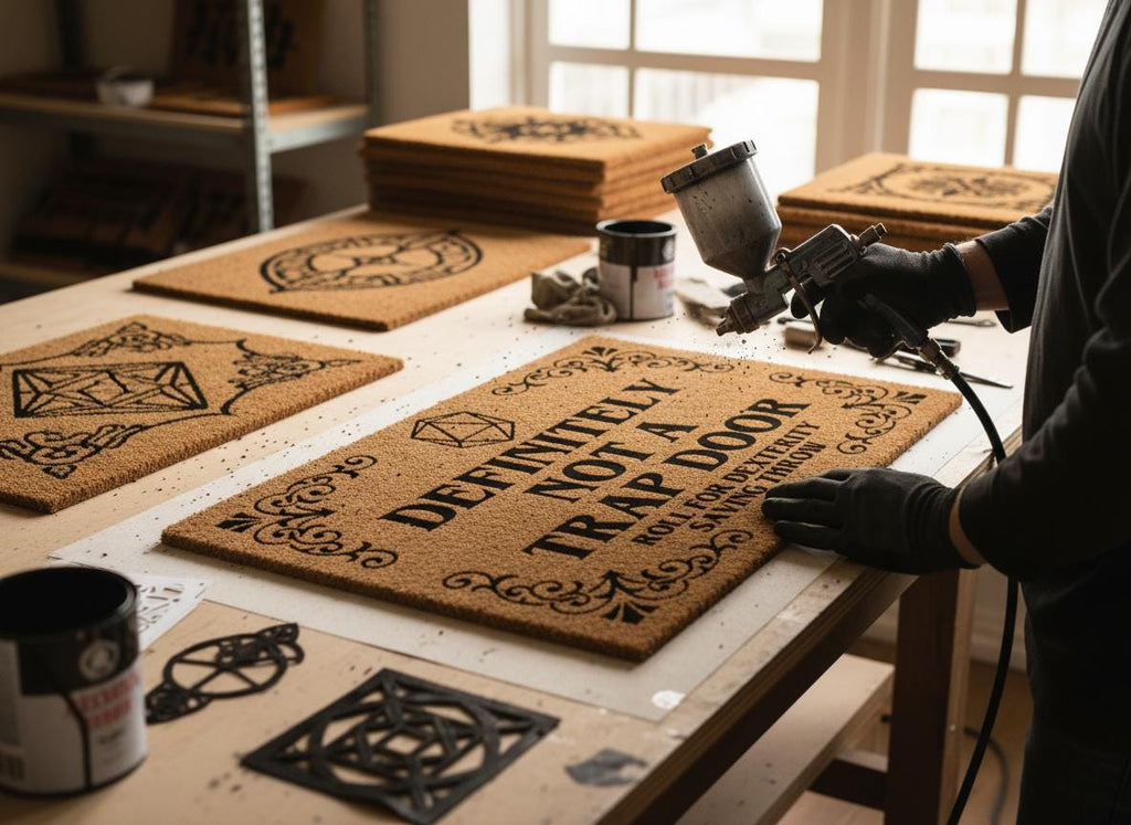 Funny D&D Doormat, Gamer Welcome Mat, Natural Coir