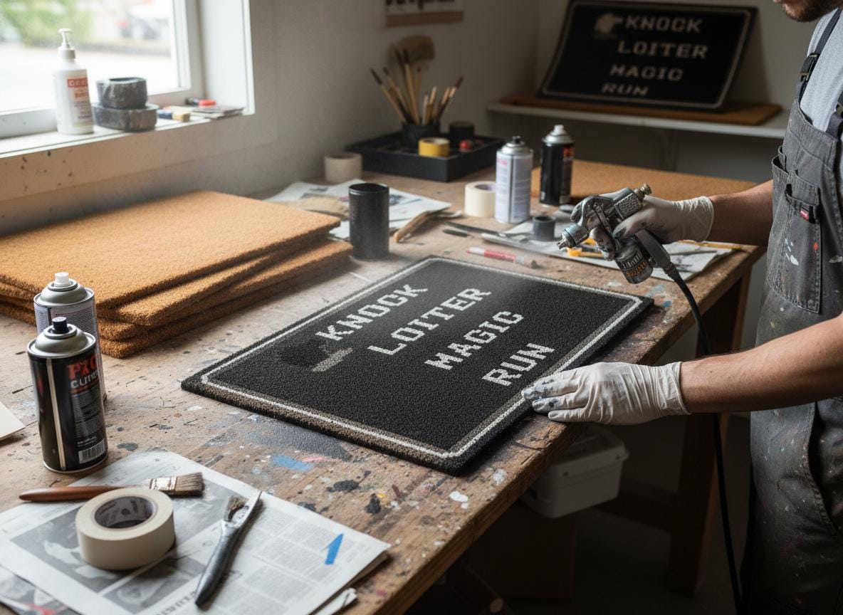 RPG Menu Coir Doormat, Funny Gamer Welcome Mat