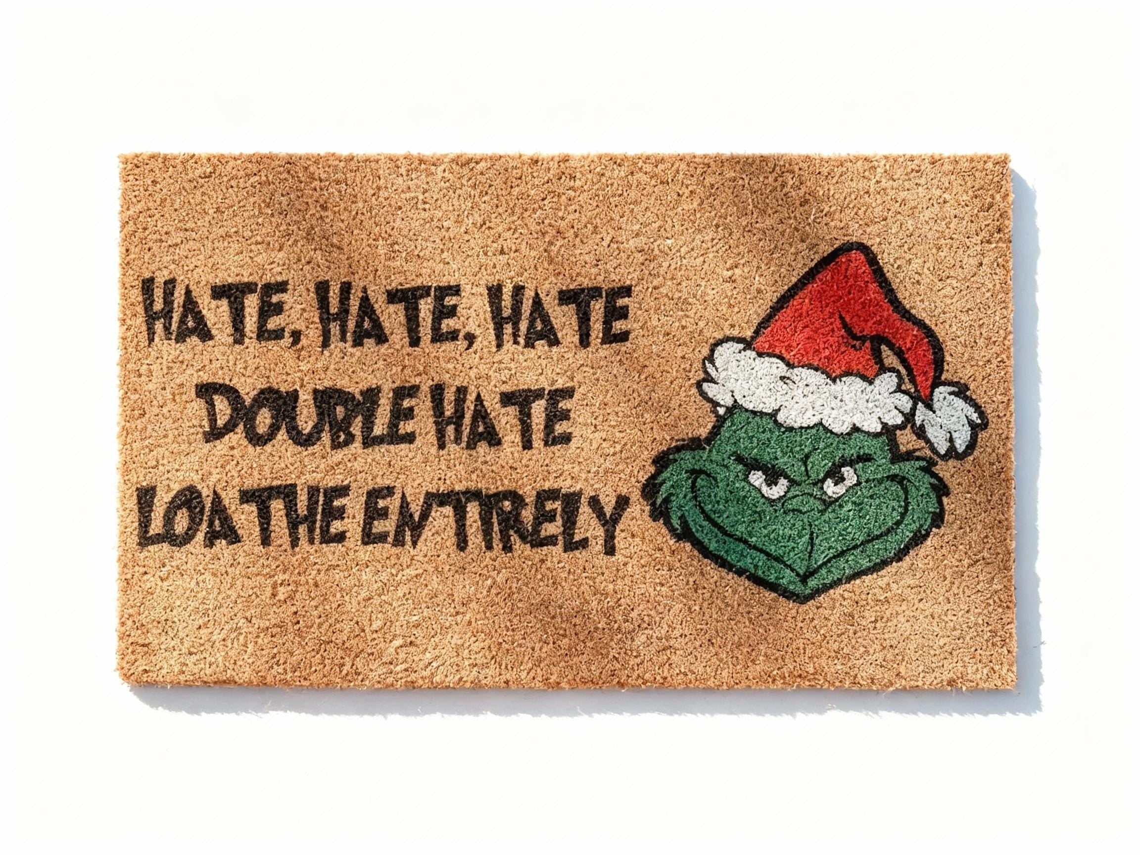 Grinch Christmas Coir Doormat, Funny Holiday Welcome Mat