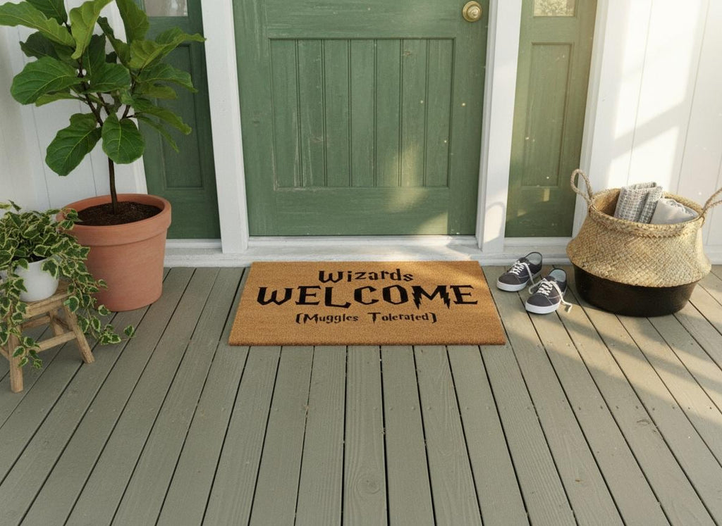 Wizards Welcome Doormat: Funny Movie Home Decor