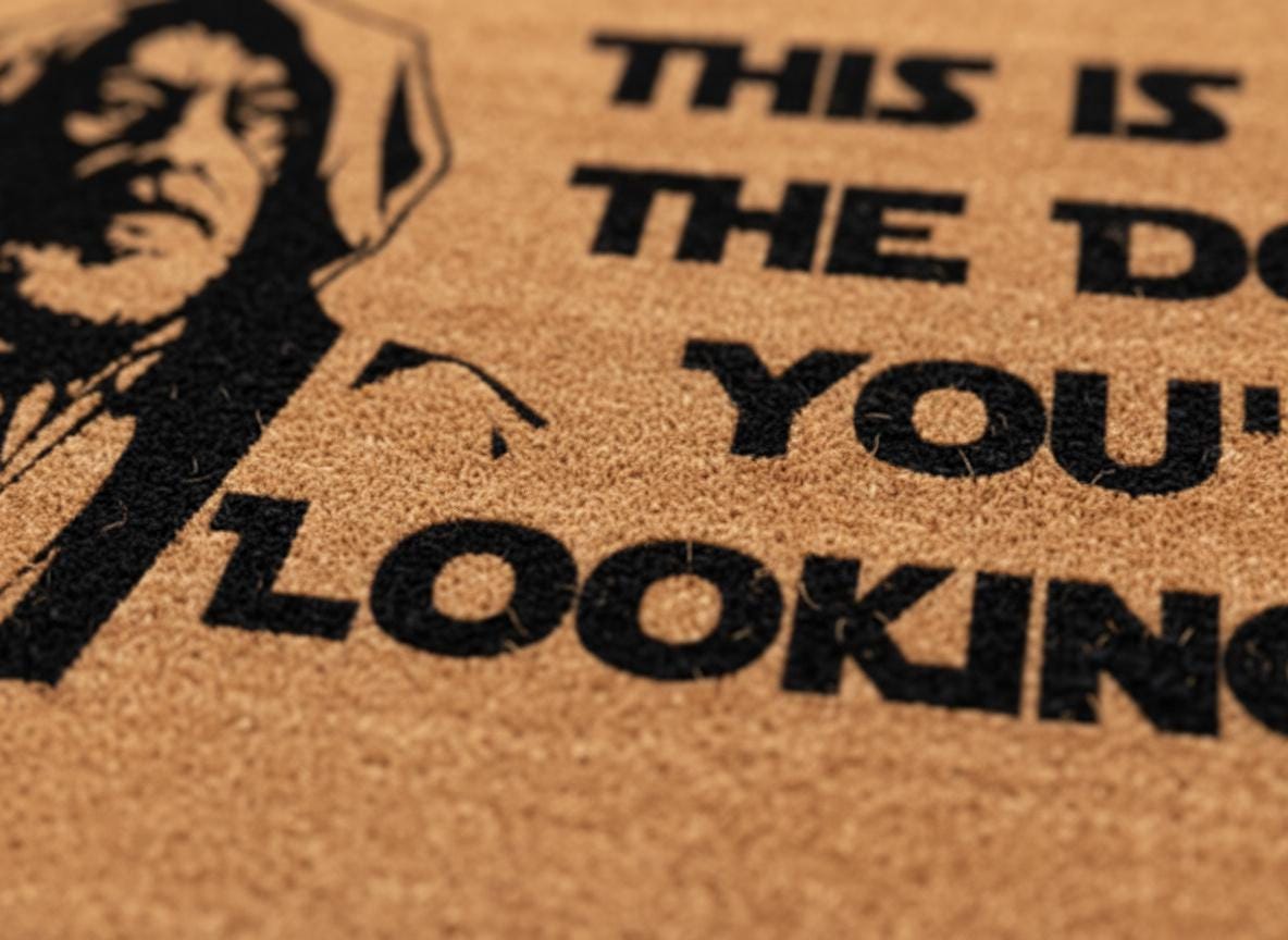 Funny Sci-Fi Doormat - "This Is Not The Door", Geeky Home Decor