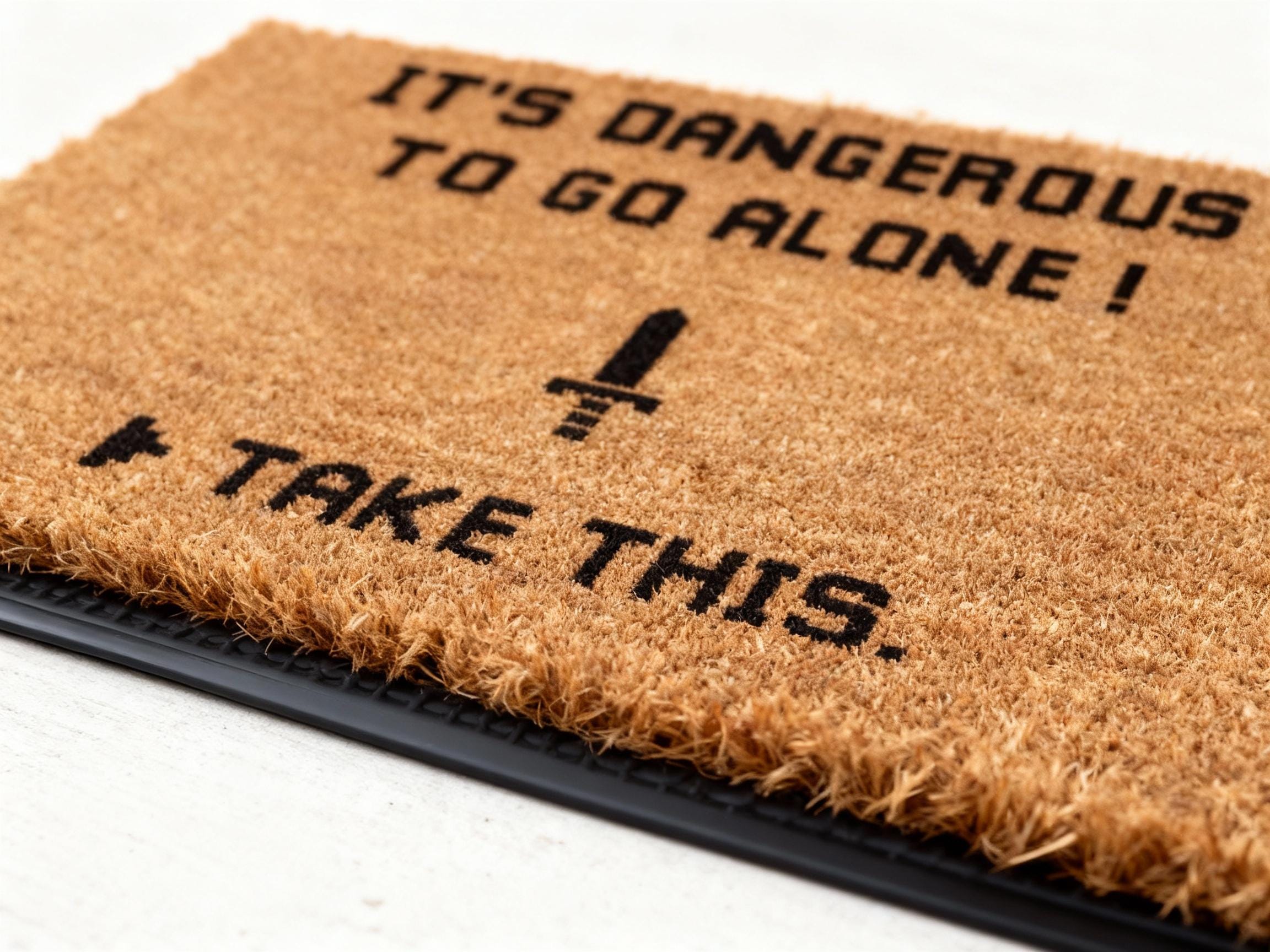 Funny Gamer Doormat, Zelda Inspired Coir Welcome Mat
