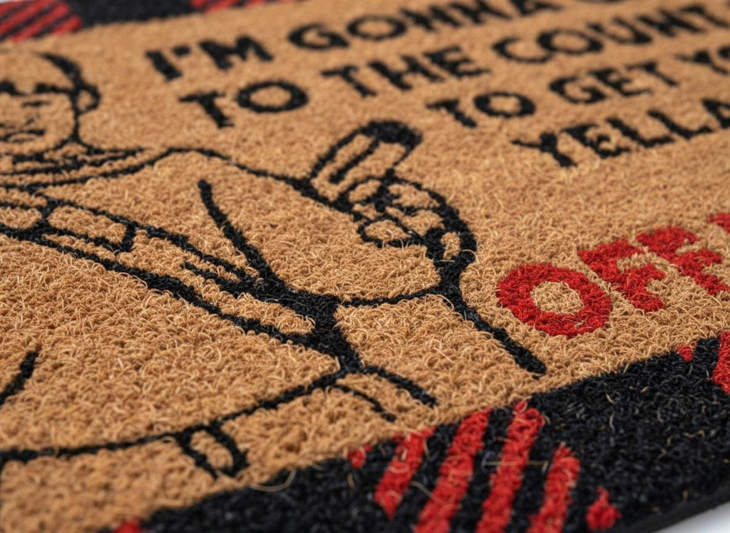 Home Alone Doormat – Funny Christmas Movie Quote, Buffalo Plaid Coir Rug