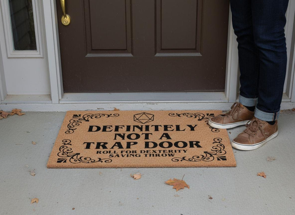 Funny D&D Doormat, Gamer Welcome Mat, Natural Coir