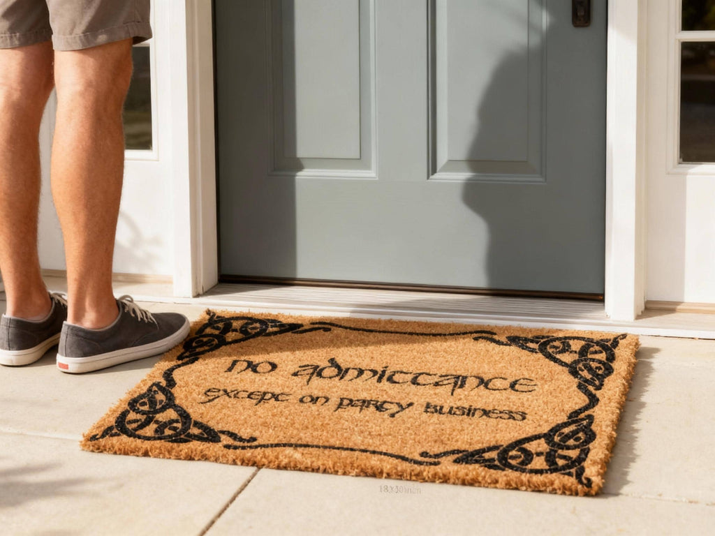 No Admittance Except On Party Business Doormat, Lord of the Rings Welcome Mat, Hobbit Door Mat, Funny Nerd Gift, LOTR Home Decor, Nerdy Gift
