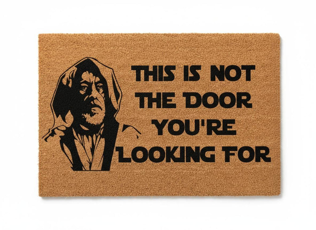 Funny Sci-Fi Doormat - "This Is Not The Door", Geeky Home Decor