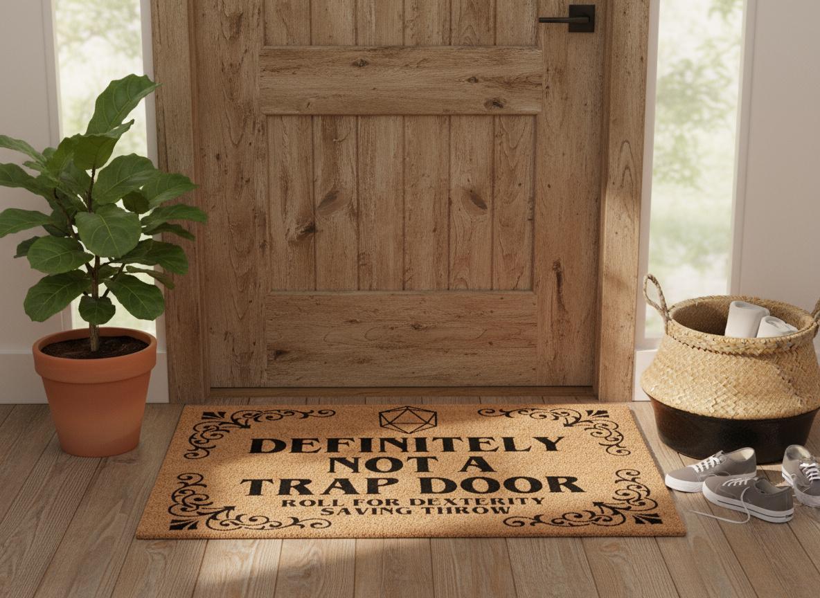 Funny D&D Doormat, Gamer Welcome Mat, Natural Coir