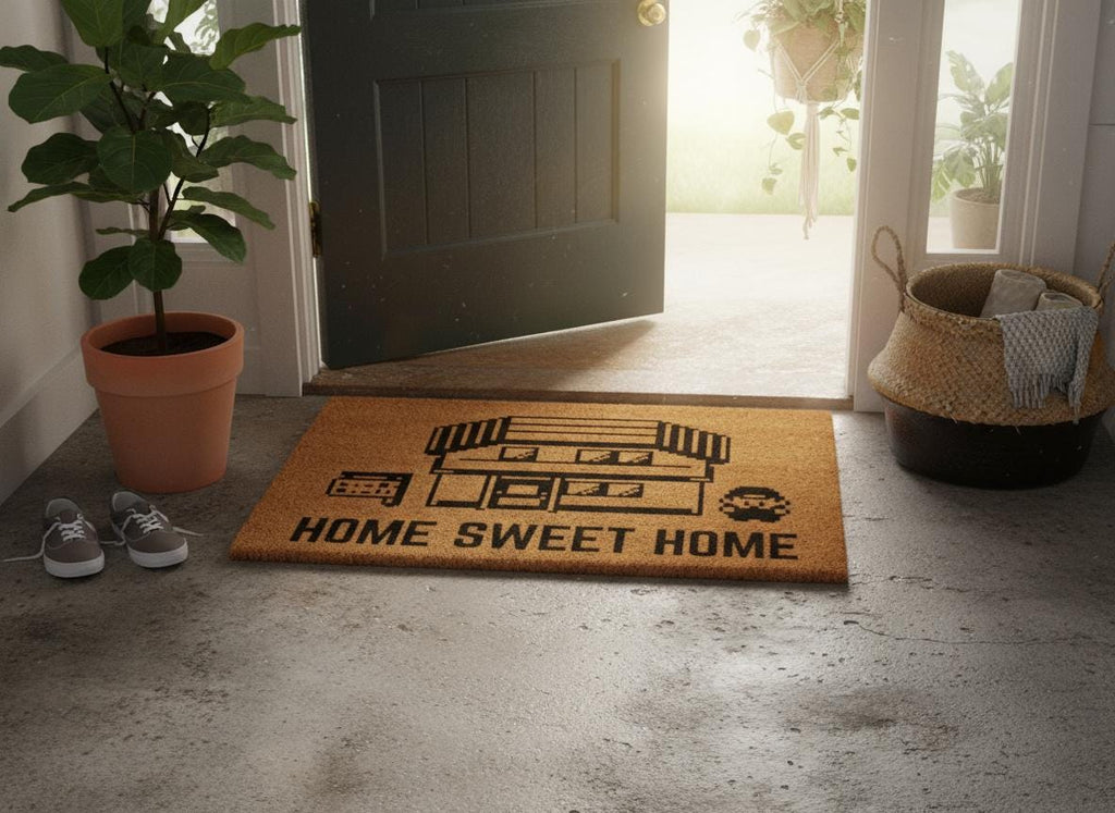 Home Sweet Home, Video Game Doormat, Funny Doormat, Gamer Doormat, Gamer Gift, Cute Doormat, Poke Doormat, Housewarming Gift, Gaming Gift