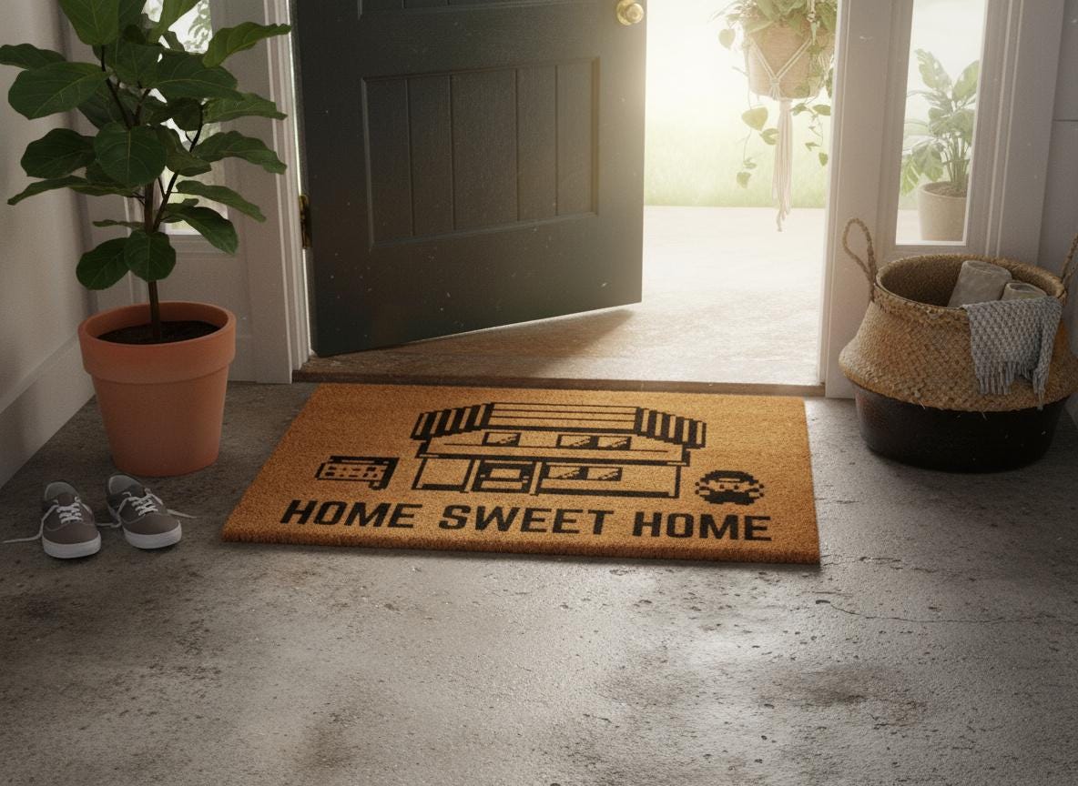 Home Sweet Home, Video Game Doormat, Funny Doormat, Gamer Doormat, Gamer Gift, Cute Doormat, Poke Doormat, Housewarming Gift, Gaming Gift