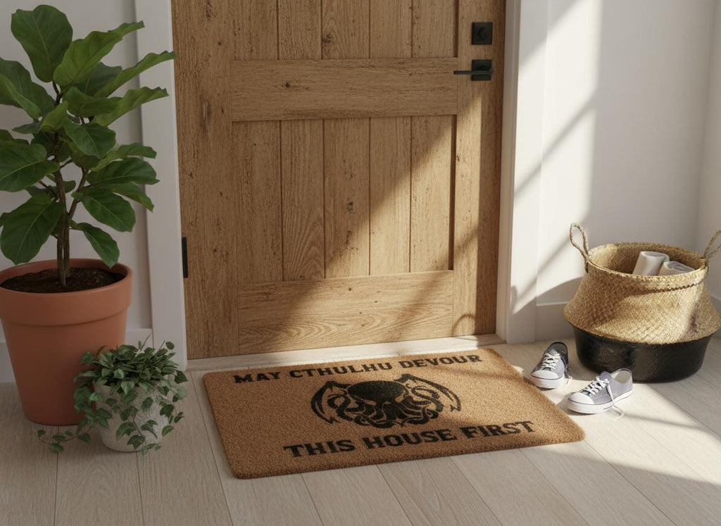 Cthulhu Doormat – Funny Horror Welcome Mat, Lovecraft Gift